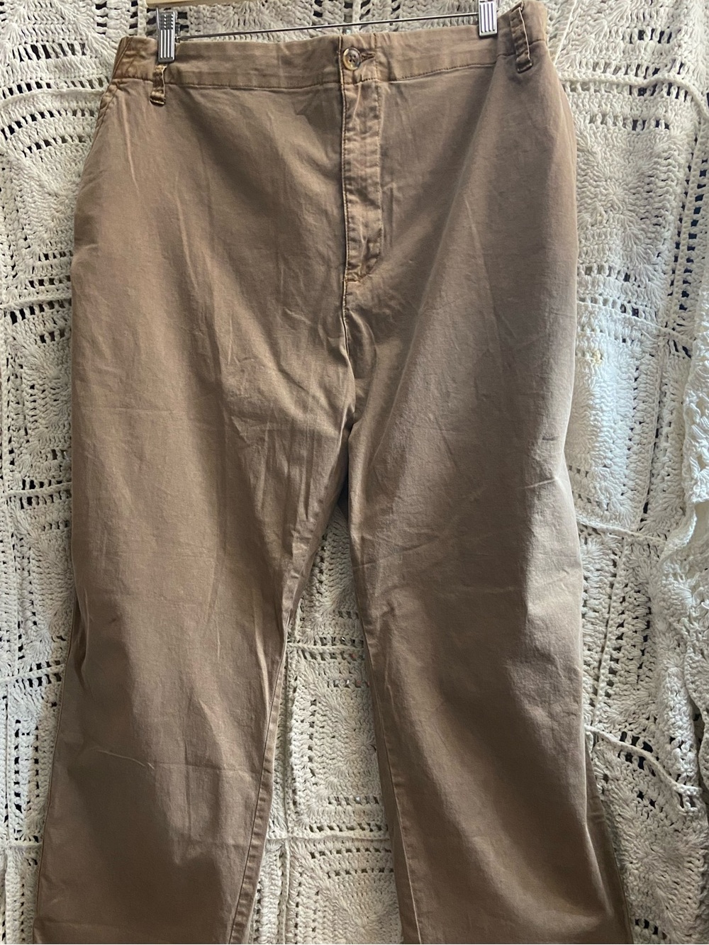 Old Navy OG Chino Pants 3X Khaki Straight Leg Elastic Back Waist